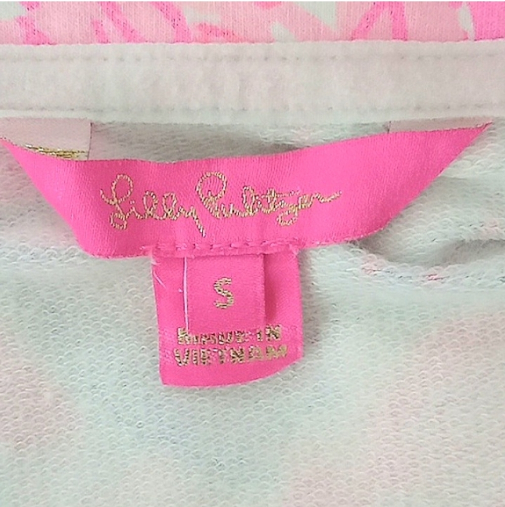 Lilly Pulitzer Leona Zip Up Jacket in Prosecco Pin Pinking Positive UPF 50 Small - Picture 11 of 12